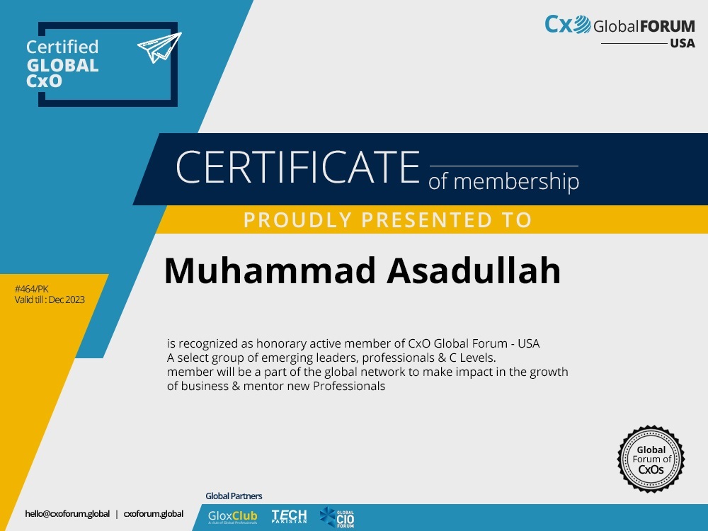 CxO global forum 464 Muhammad Asadullah